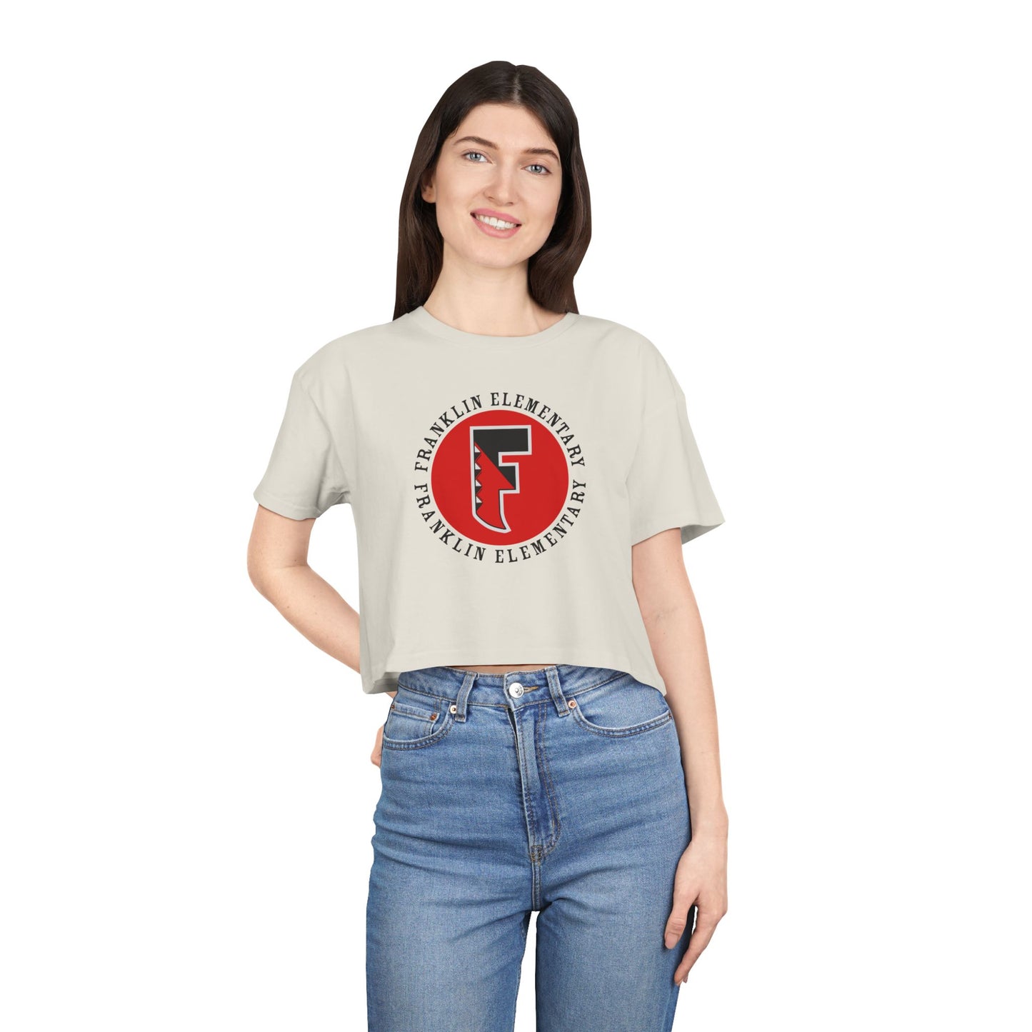 Rahway Feather "R" Women's Crop Tee