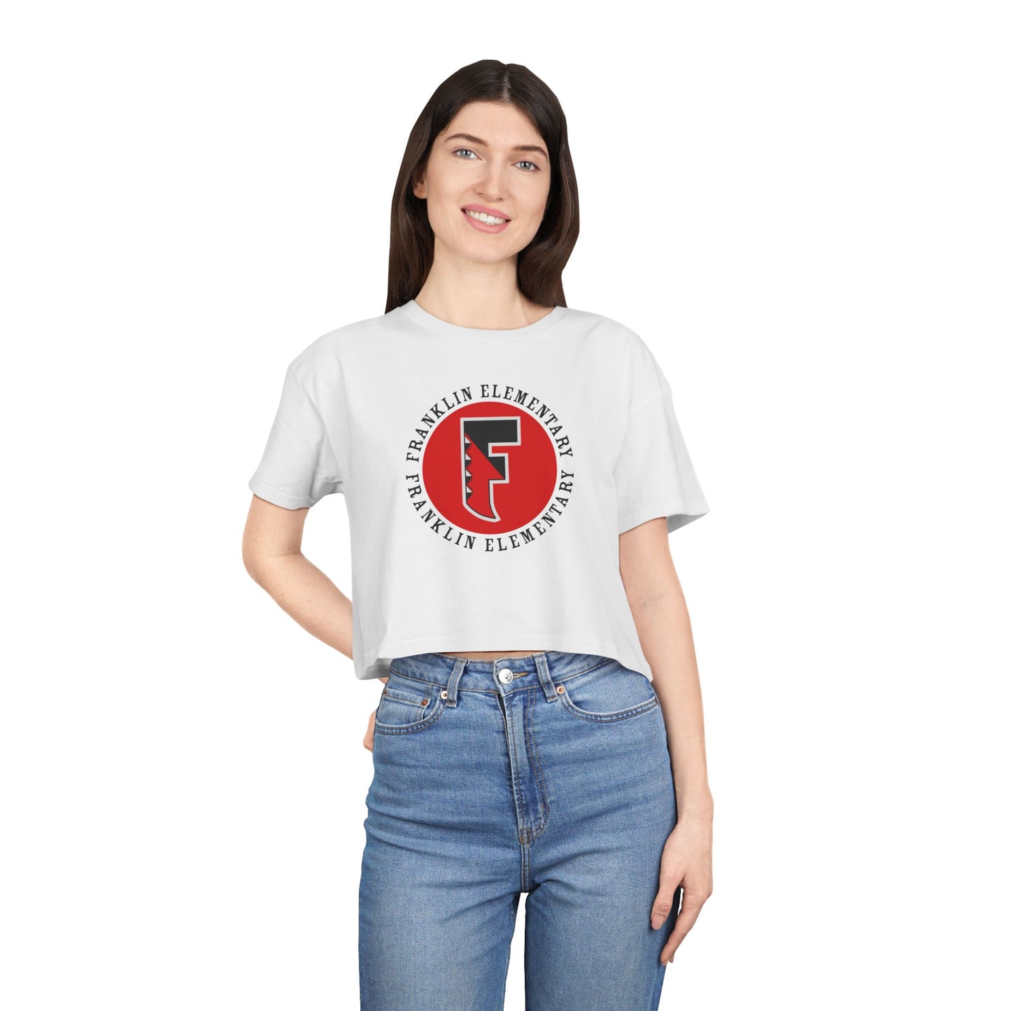 Rahway Feather "R" Women's Crop Tee