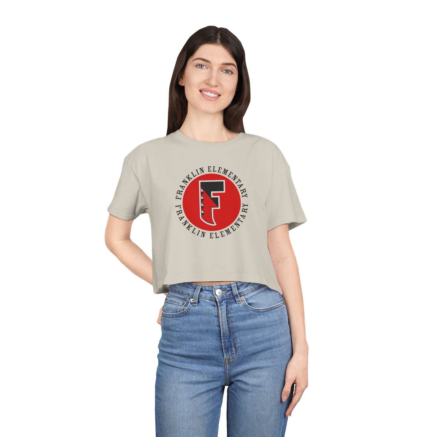 Rahway Feather "R" Women's Crop Tee