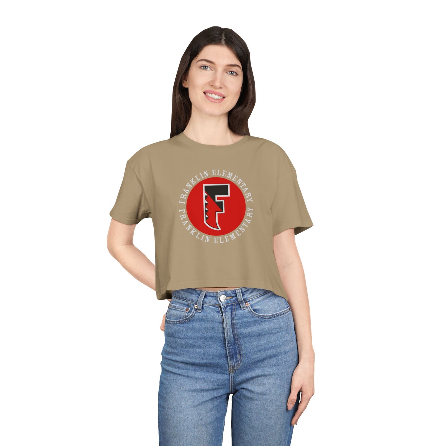 Rahway Feather "R" Women's Crop Tee